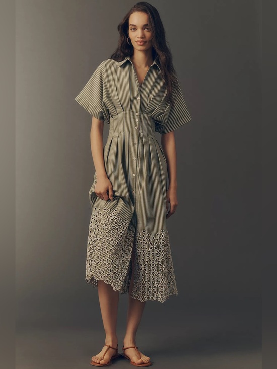 Anthropologie Dresses & Skirts - Tobie Eyelet Shirtdress by Exquise